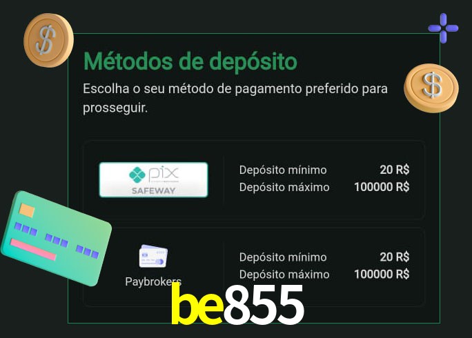 O cassino be855 oferece uma grande variedade de métodos de pagamento